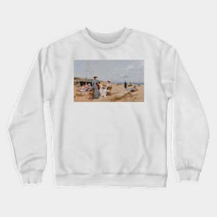 Painting on the Beach by Francesc Miralles Crewneck Sweatshirt